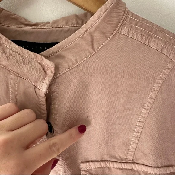 Sanctuary Utility Jacket Womens Small Pink Lightweight Button Front - Picture 4 of 8